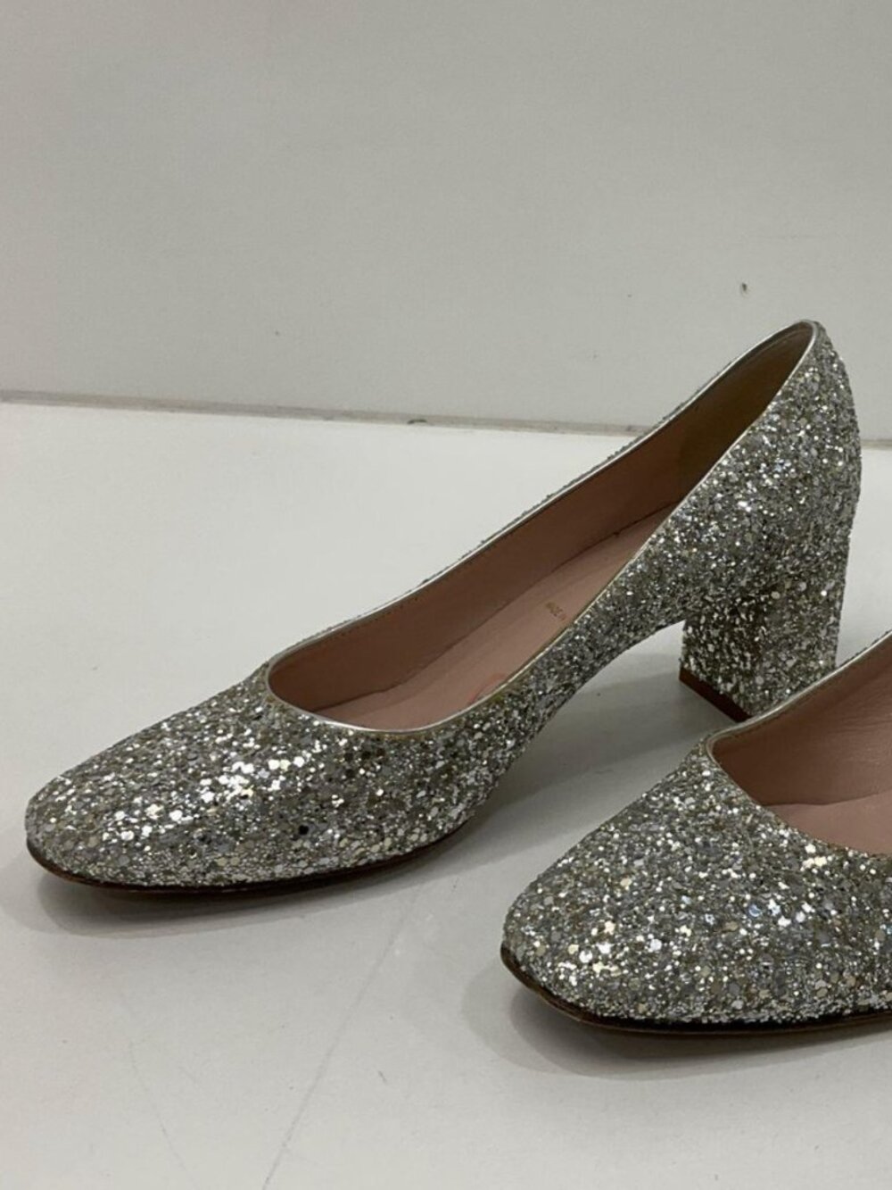 Kate Spade Sparkly Grey Glitter Heeled Pumps - Size 6M